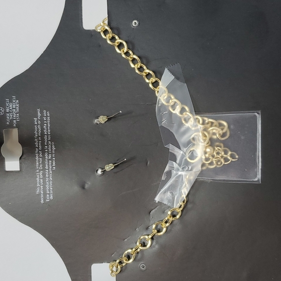 Bijou  Orange statement necklace with earrings set - Picture 5 of 5